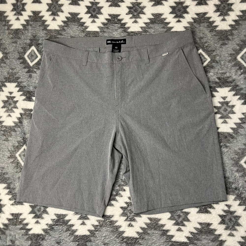 Travis Mathew Beck Grey Golf Shorts Mens 40 Performance Stretch 1MM208